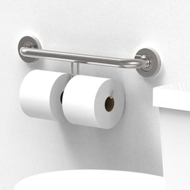 AquaChase Bath, Shower and Toilet Safety Grab Bar for Seniors and Handicaps, Mobility Aid Balance Assist Handle, Stainless Steel, 16 inch for Stud Mount