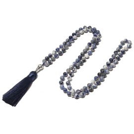 Hovaete Tasbih Prayer Beads Allah & Muhammad Islamic Prayer Rosary Muslim Islam Misbaha Tasbeeh Sibha 99 Prayer Beads Necklace 33 Prayer Beads Bracelet (8mm Flower Sodalite+99beads)