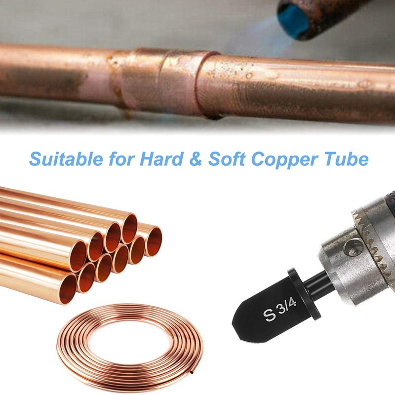Saipor 6PCS Swaging Tool Drill Bit Set Copper Pipe Flaring