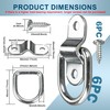 VEHIRIE 6 Pack D-Ring Tie Downs Anchors 1/4" Heavy Duty