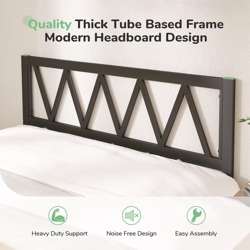 Novilla King Bed Frame with Headboard, 14 Inch Platform Bed