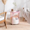 Yoobure Small Side Table, LED Night Stand with Charger Station,