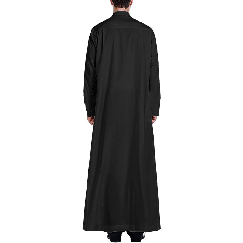 YAOHUOLE Men's Kaftan Long Sleeve Kaftan Men's Long Thobe Men's