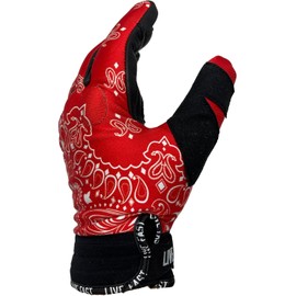 Live Fast Red Paisley Motorcycle Gloves - L - Best Mountain Leather Dirt Bike Moto Riding Motorcycle/Motocross Gloves for Men, Women Bikers