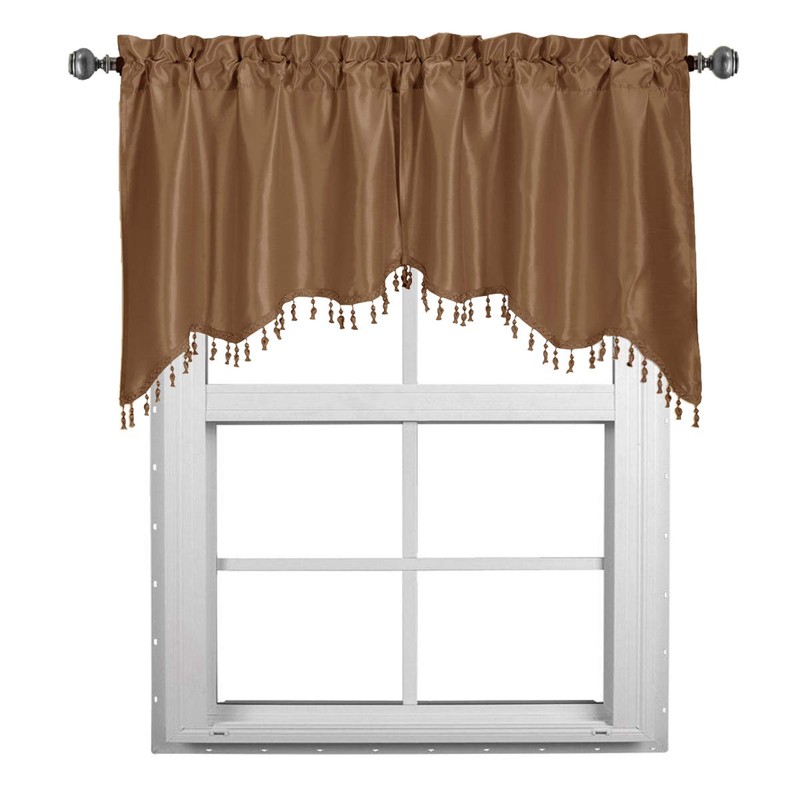 Royal Hotel Bedding Soho Mushroom Swag Valance, Solid Pattern 35x30