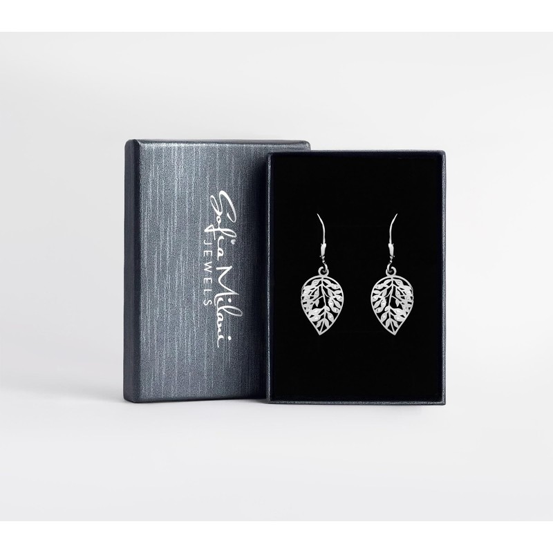 SOFIA MILANI - Women's Earrings 925 Silver - Leaf Dangle