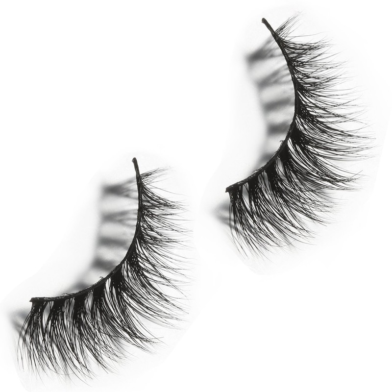 JewelryWe 3D Mink Hair False Eyelashes Black 100% Handmade Eyelashes