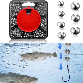 179PCS Split Shot Fishing Weights, 7-Way Dispenser Fishing Tackle Set, Soft Metal Fishing Shot Weights for Carp & Coarse Angling, Durable Fishing Weights for All Conditions