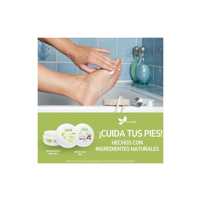 NaturalDry - Desodorante de Pies con crema de pies