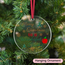 Teacher Christmas Ornaments Teacher Appreciation Gifts Acrylic Hanging Ornament for Teachers