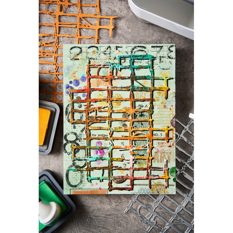 Sizzix Thinlits Die, Gridiron by Seth Apter, 1 Cutting Die,