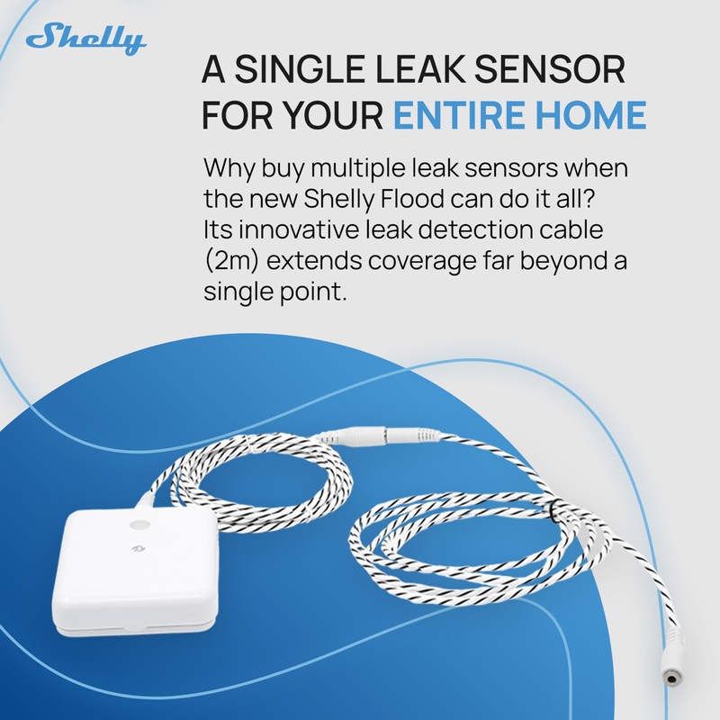 Shelly Flood Gen4 - Smart Matte Water Sensor with Leak
