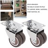 2pcs Caster Wheels Silent 360° Rotation Brake Free TPR Soft