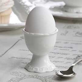 Chic Antique Provence Egg Cups Set of 4 White in Country House Style Antique Nostalgic