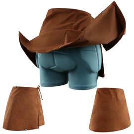 Women's Protective Skirt with Padded Shorts - Shock-Absorbing Hip & Tailbone Cushion Skirt, Wrap Drawstring A-Line Ribbed Knit Skirt for Skating, Snowboarding, Outdoor Activities (Large)