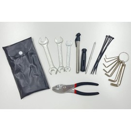 yamashiro YK-002A Car Tool Set for Motorcycles (Spanner, Driver Handle, Screwdriver, Hex Wrench, Cable Ties, Pliers) with Case
