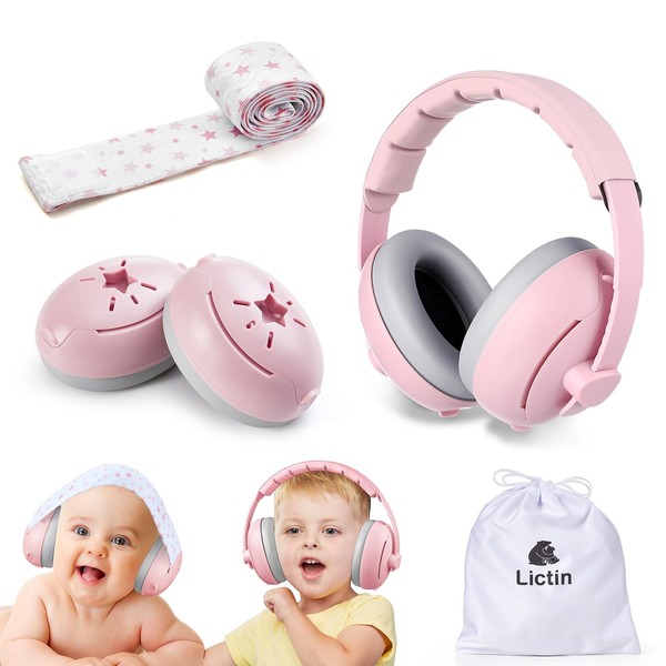 Lictin 2-in-1 Baby Earmuffs Noise Protection, Infant Noise Cancelling Headphones,