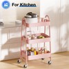 OLIXIS 3 Tier Utility Rolling Cart, Metal Mobile Storage Shelf