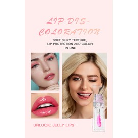 Ginaday 2 Pcs Magic Color Changing Lip Oil,Moisturizing Non-Sticky Tinted Fresh Texture Lip Glow Oil. (Color Changing & Pearlescent)