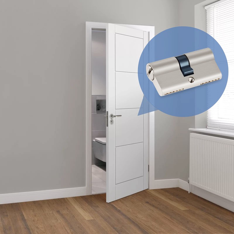 Profile Cylinder Double Cylinder Lock Cylinder 30/30 Metal Silver Knob