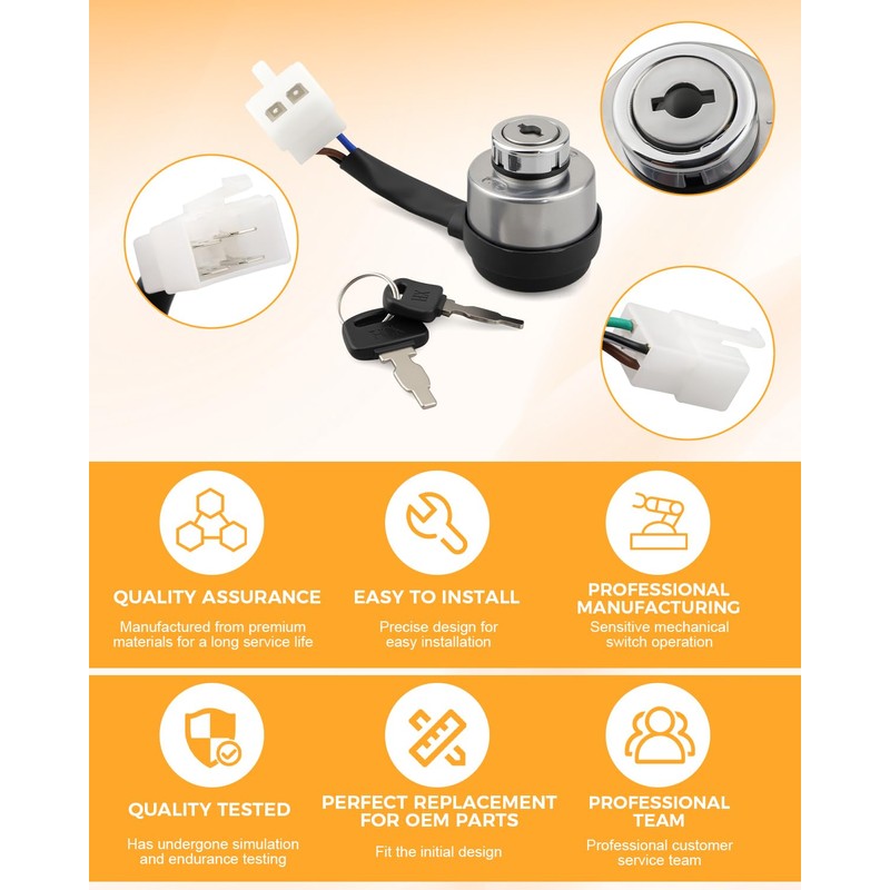 4 PIN Ignition Switch Fit for AGT-H15R DHKG-H15 Mini Excavator,