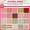 Wadukud 60PCS 25x25cm Polyester Fabric Bundles, Watermelon Pre-Cut Quilting Cotton
