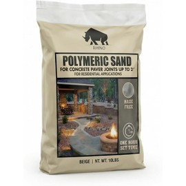 Rhino Power Bond Plus - Polymeric Sand for Pavers and Stone Joints up to a Maximum of 2 inches. (10 Pound, Beige)