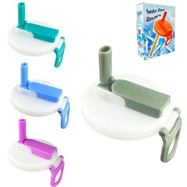 DIPESI 4 Pack Reusable Soda Can Lids with Silicone Straws – BPA-Free, Airtight Seal, Spill-Proof, Easy to Use, Fits Standard 12oz & 16oz Cans(Clear)