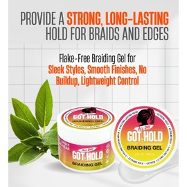 ALL DAY GOT HOLD Braiding Gel for Natural Hair Extreme Hold, Hydrating & Frizz-Free, Sage Extract, No Flaking or Drying, High Shine for Braids, Twists, Cornrows, 5oz