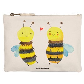 Mr. & Mrs. Panda Größe M Schminktasche Biene Verliebt - Geschenk, Kosmetiktasche, Kosmetiketui, Etui, Wespe, Makeup, Schlamperetui, Hummel,