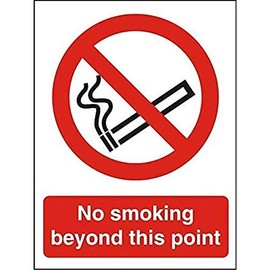 Seco No Smoking Beyond This Point Sign, A4-1mm Semi Rigid Plastic