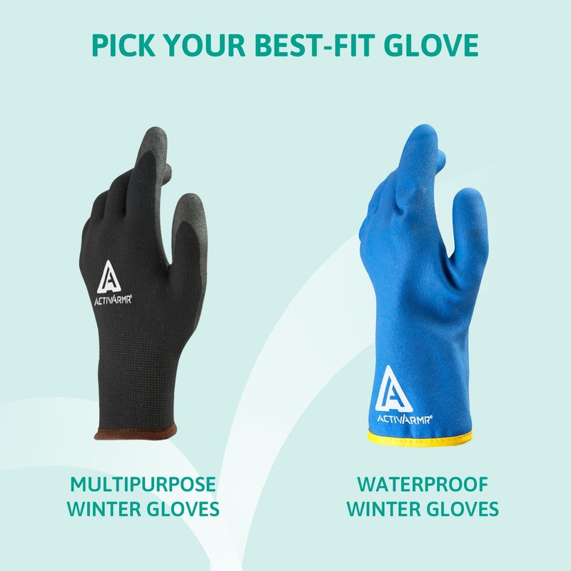 Ansell ActivArmr 97-631, Thermal Gloves, Cold-Resistant Protective Gloves with PVC