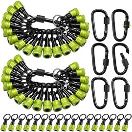 36 Pcs Upgraded Bit Holder Key Chain 1/4 Inch Bit Holder Hex Shank Screwdriver Light-weight Quick-release Extension Bar Keychain Drill Screw Adapter with Metal Buckles for Locking Tools (Green)