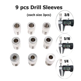 ANPTGHT Self Centering Doweling Jig Woodworking Joinery Hole Drill Guide with 1/4 5/16 3/8 Inch Positioner Locator Tool Red Wave Hardware Precise Punch Drilling Jig Kit