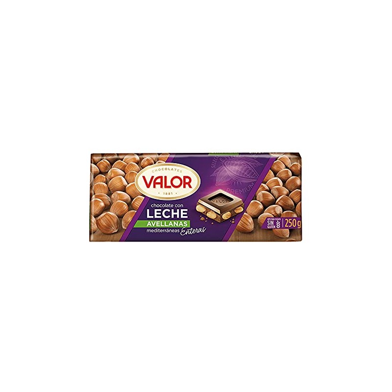 Valor Chocolate Bars Milk with Hazelnuts (Pack of 10)