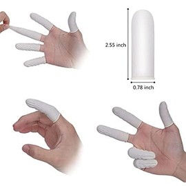 BJAINGEXK BJAINGEXK 300 latex finger covers, disposable medium trumpet finger covers, fingertip protection finger covers Artistic Latex Tissue finger covers (white)