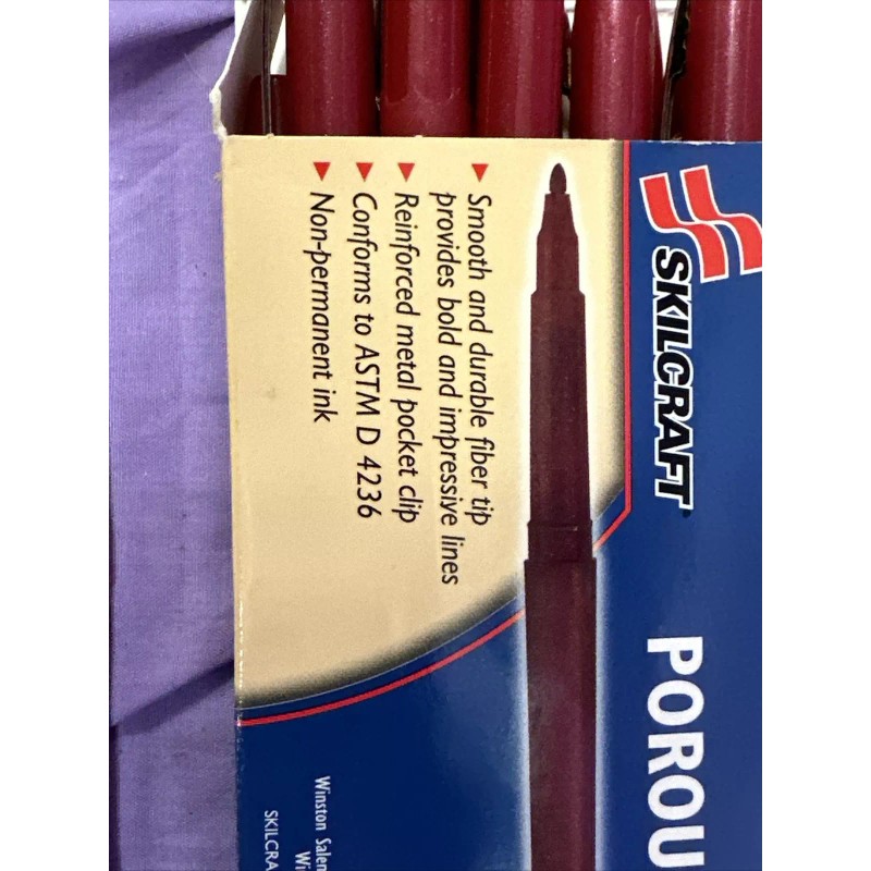 SkilCraft Porous Point Felt Tip Pen Red one dozen