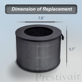 Prestivair 1 Pack U9CV2B True HEPA Filter Air Cleaner Purifier Filter Compatible with LG PuriCare AeroTower U9CV2B U9CS1C U9CV1C, 3-IN-1 Filtration