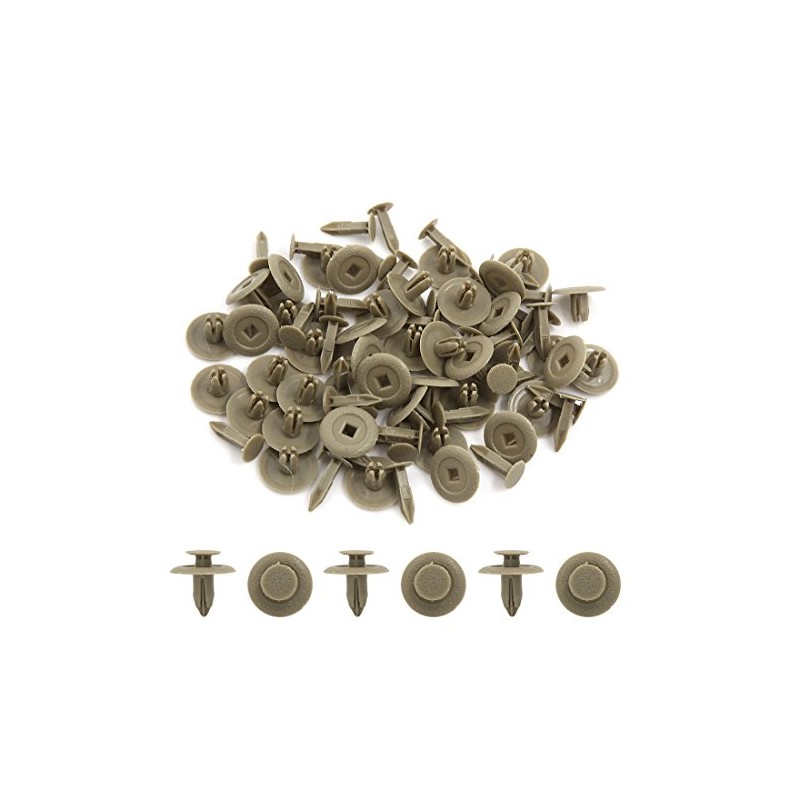 sourcingmap 6mm Beige Plastic Trim Rivets Buckle Fastener Clips 40PCS