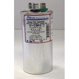 AMRAD USA AmRad Run Capacitor 45 + 5 uF MFD x 370/440 Volt USA2236