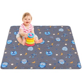 Machine Washable Baby Floor Play Mat 50x50”, Non Slip One-Piece Baby Crawling Mats for Tummy Time, Portable Playpen Mat Playmat for Babies Infants and Toddlers