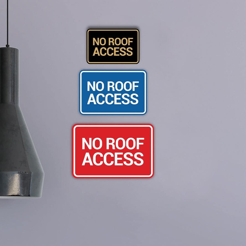 Signs ByLITA Classic Framed, No Roof Access Sign (Brushed Silver)