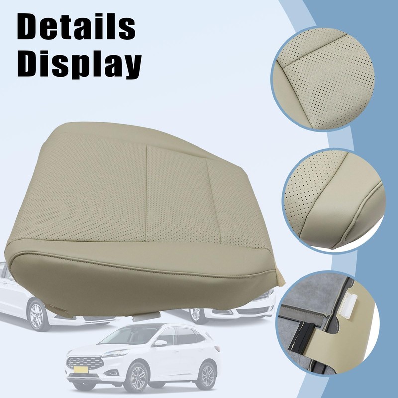 SecosAutoparts Driver & Passenger Bottom Perforated Leather Replacement Seat Covers