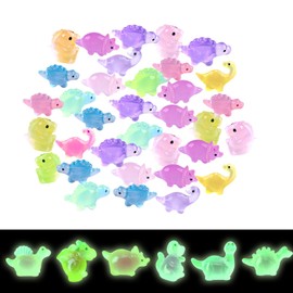 KASESSS 50 Stück Mini Dinosaurier Harz Tiere, Leuchtende Figuren Bunte, Minis Figuren, Kleine Miniatur Harz Tiere, Tierfiguren, Mini Dinosaurier Figurens für Gartendeko DIY Micro Landschaft Szenen