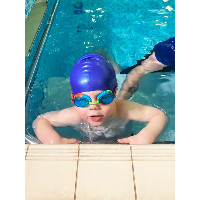 Zoggs Baby Little Flipper Swimming Goggles, Blue/Green/Orange, 0-6 Years