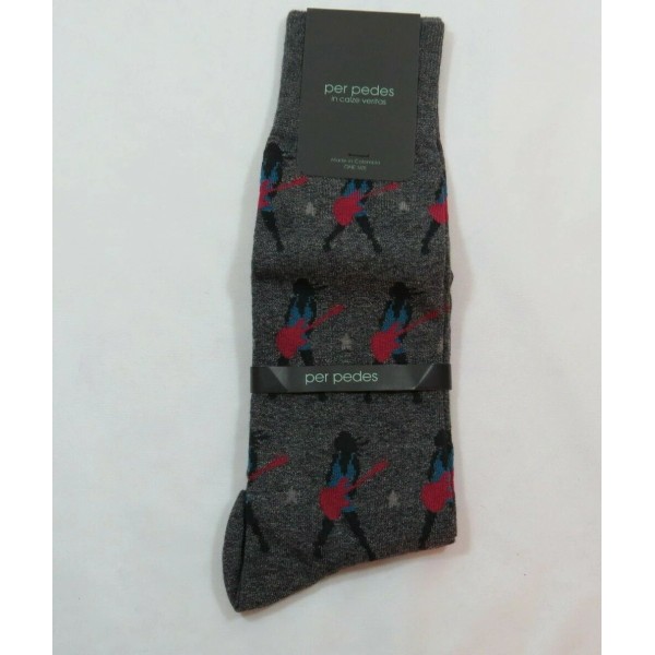 Per Pedes Men's Per Pedes Charcoal Rock Out Mid Calf
