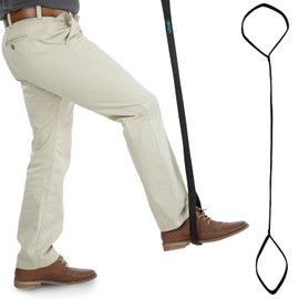 Vive Leg Lifter Strap (44 Inch) - Rigid Foot Loop, Hand Grip for Adult, Senior, Elderly, Handicap, Disability, Pediatrics - Long Band Mobility Aid for Car, Bed, Couch, Hip Replacement, Wheelchair