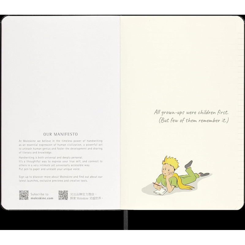 Moleskine Limited Edition Le Petit Prince Notebook, Large, Ruled, Black,