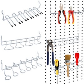 MDEOOSKY 6-Piece Pegboard Organizer Set: Includes Peg Board Pliers Holders, Utility Hooks & Screwdriver Holders, Heavy-Duty Stainless Steel Tool Organizer for Garage, Workshop, Home, Store