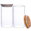2 Pcs (350ml/11.8oz) Clear Cylindrical Empty High Borosilicate Glass Bottle